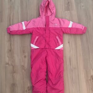 Pink Hooded Ski/Snowsuit